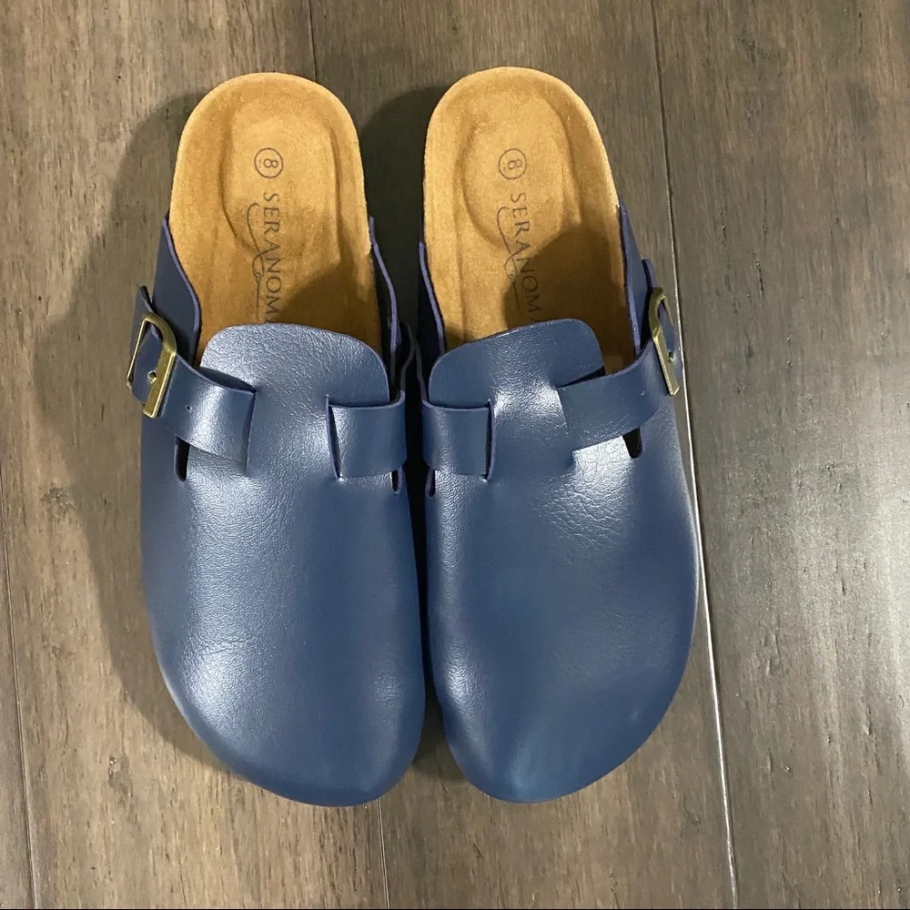 Seranoma- Women’s Navy Blue Clog Shoes - Picture 4 of 8